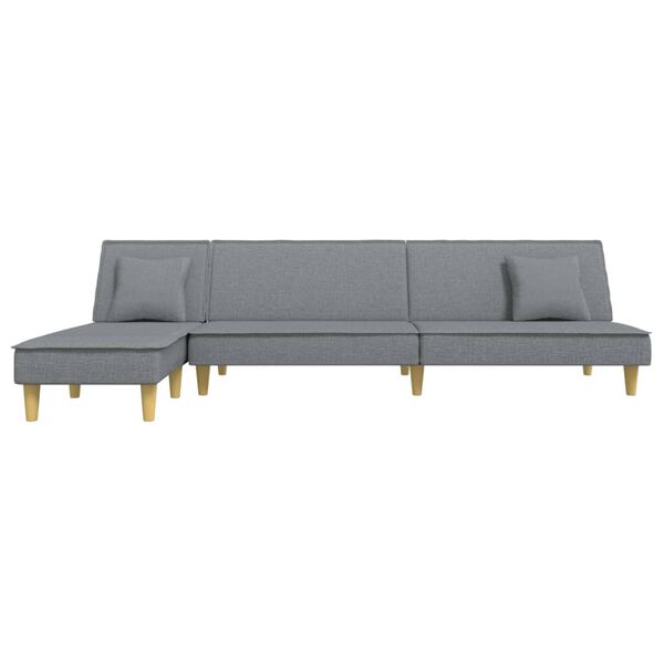 vidaXL Schlafsofa in L-Form Hellgrau 255x140x70 cm Stoff