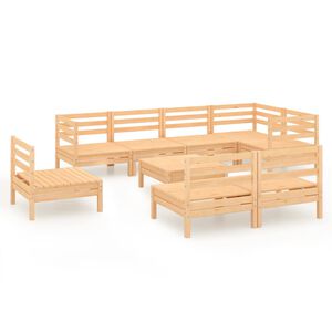 vidaXL 9-tlg. Garten-Lounge-Set Massivholz Kiefer