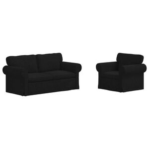 vidaXL Sofa 2 pcs Schwarz