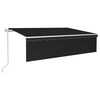 vidaXL Markise Automatisch mit Rollo LED Windsensor 6x3m Anthrazit