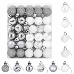vidaXL Weihnachtskugelset 150 stk. Wei&szlig; und Grau 3 cm Polystyrol