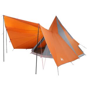 vidaXL Tipi Zelt mit Dach Grau und Orange 510 x 690 x 330 cm Taft
