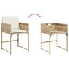 vidaXL 17-tlg. Garten-Essgruppe mit Kissen Beige Poly Rattan
