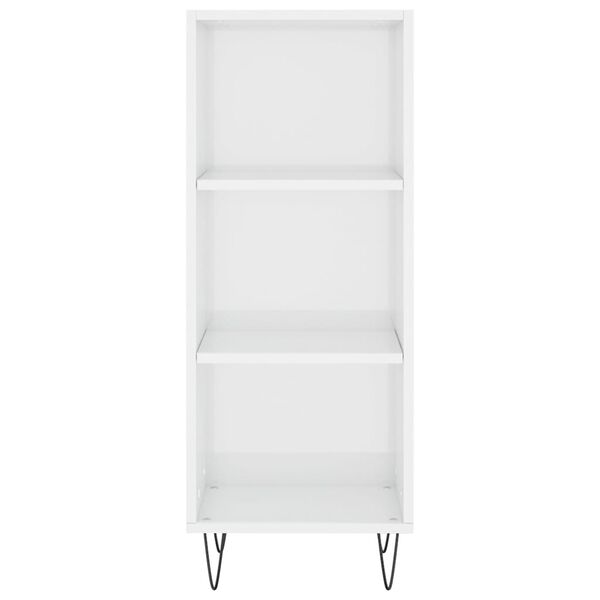 vidaXL Sideboard Hochglanz-Wei&szlig; 34,5x32,5x90 cm Holzwerkstoff