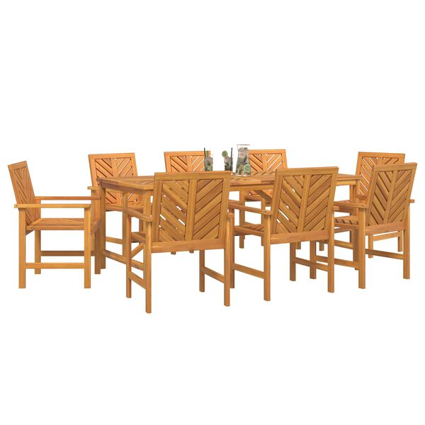 vidaXL Garten Essgruppe 9 pcs Braun Akazie Massivholz