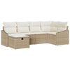 vidaXL Sofa Set mit Kissen mit Speicher Beige und Creme Poly-Rattan