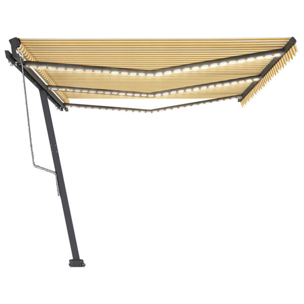 vidaXL Automatische Markise mit LED & Windsensor 600x300 cm Gelb/Wei&szlig;
