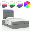 vidaXL Ottoman-Bett mit Matratze & LEDs Dunkelgrau 120x200 cm Stoff