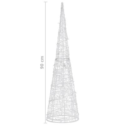 vidaXL LED-Kegel Acryl Weihnachtsdeko Pyramide Warmweiß 90 cm