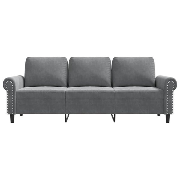 vidaXL 3-Sitzer-Sofa Dunkelgrau 180 cm Samt