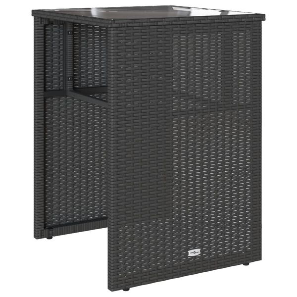 vidaXL 3-tlg. Bistro-Set mit Kissen Schwarz Poly Rattan