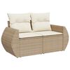 vidaXL Garten-Sofa-Set mit Kissen mit Speicher 9 pcs Beige und Creme