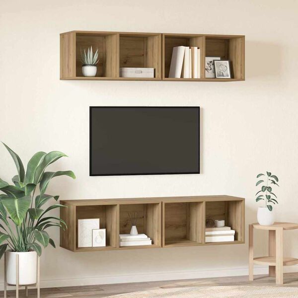 vidaXL TV-Schrankset 4 pcs Artisan-Eiche 37 x 37 x 72 cm Holzwerkstoff