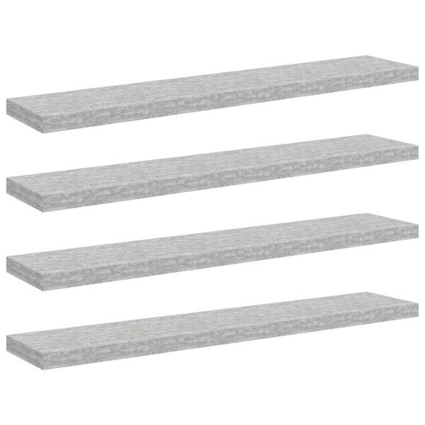 vidaXL Schweberegale 4 Stk. Betongrau 120x23,5x3,8 cm MDF