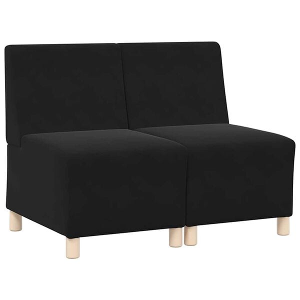 vidaXL Modulares Armfreies Sofa 2 pcs Schwarz 55 x 74 x 82 cm Samt