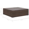 vidaXL 12-tlg. Garten-Lounge-Set mit Auflagen Poly Rattan Braun