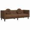 vidaXL 3-Sitzer Sofa mit Kissen Braun Kunstleder Wildleder-Optik