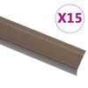 vidaXL Treppenkantenprofil in L-Form 15 Stk. Aluminium 90 cm Braun