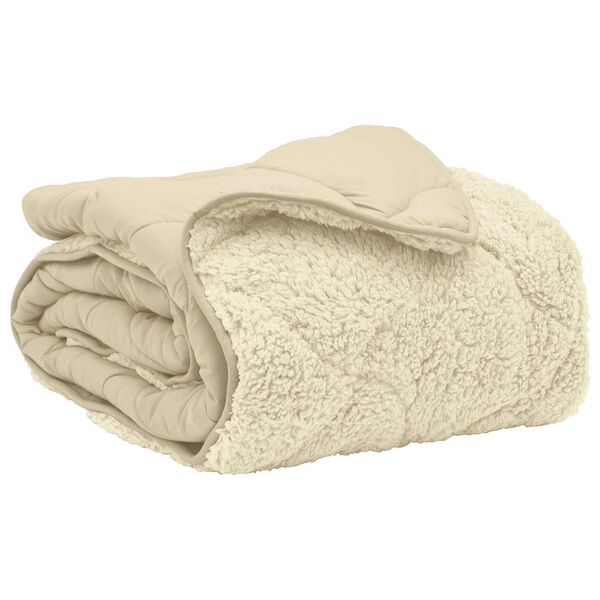 vidaXL Sommerdecke Creme 135 x 200 cm Mikrofaser und Teddy-Fleece