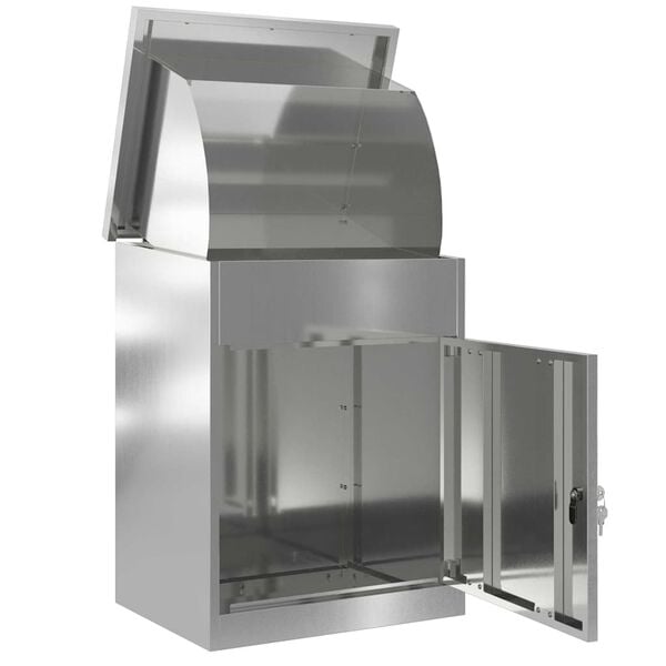 vidaXL Paketdrop-Box Schwarz 47,5 x 38 x 59 cm Verzinkter Stahl