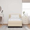 vidaXL Boxspringbett mit Matratze mit Kopfteil Creme 90 x 200 cm Stoff