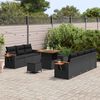 vidaXL Gartensofa-set mit Kissen 13 pcs Schwarz Poly-Rattan