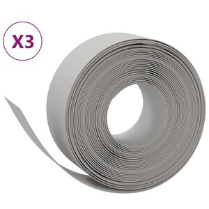 vidaXL Rasenkanten 3 Stk. Grau 10 m 20 cm Polyethylen