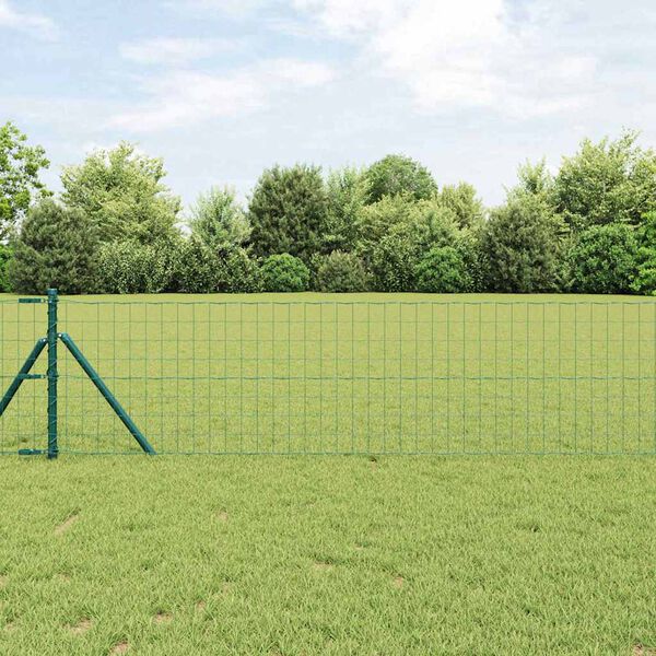 vidaXL Eurozaun Grün 0,4 x 10 m PVC-beschichtetes Eisen