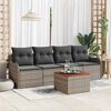 vidaXL Gartensofa-set mit Speicher 5 pcs Grau Poly-Rattan