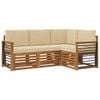vidaXL Outdoor-Sofagarnitur 4 stk. Natur und Beige Polyester