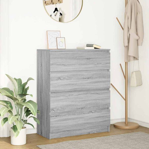 vidaXL Sideboard Grau Sonoma 80x35x99 cm Holzwerkstoff