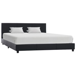 vidaXL Bettgestell Schwarz Kunstleder 140x200 cm
