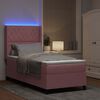 vidaXL Boxspringbett mit Matratze mit LED Rosa 100 x 200 cm Samt