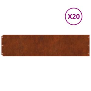 vidaXL Rasenkanten 20 Stk. 25x103 cm Flexibel Wetterfester Stahl