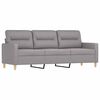 vidaXL 3-Sitzer-Sofa mit Hocker Hellgrau 180 cm Stoff