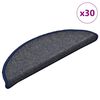 vidaXL Stufenmatten 30 Stk. 56x17x3 cm Dunkelgrau und Blau Halbrund