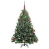 vidaXL K&uuml;nstlicher Weihnachtsbaum mit 150 LEDs Gr&uuml;n 150 cm PE und PVC