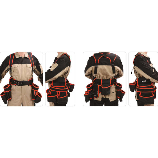 YATO Werkzeugg&uuml;rtel mit Hosentr&auml;ger Polyester 128 cm