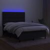 vidaXL Boxspringbett mit Matratze & LED Schwarz 140x190 cm Stoff