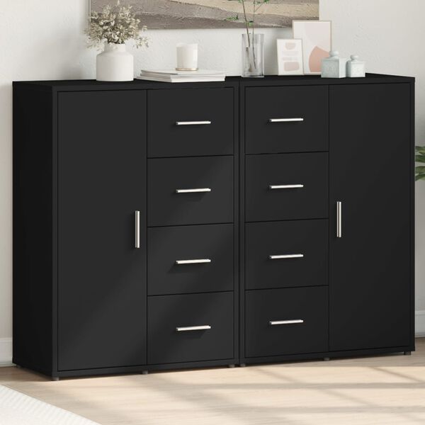 vidaXL Sideboards 2 Stk. Schwarz 60x31x84 cm Holzwerkstoff
