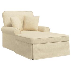 vidaXL Chaise Lounge mit Rock mit Kissen Creme 91 x 157 x 91 cm Stoff