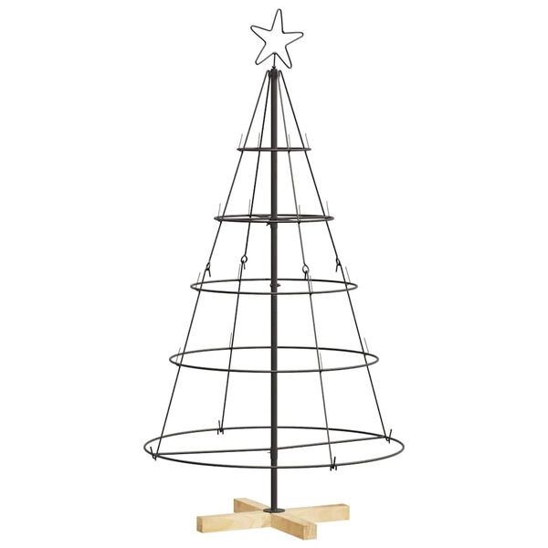 vidaXL Weihnachtsdeko mit Ständer Schwarz 125 cm Stahl