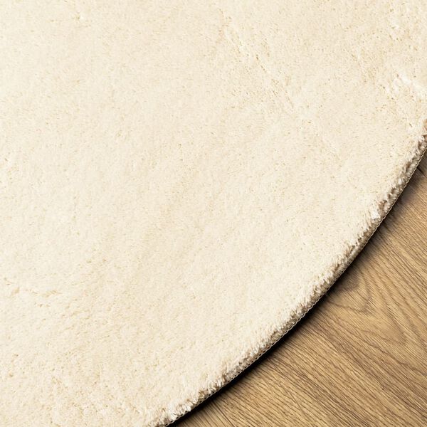 vidaXL Teppich HUARTE Kurzflor Weich und Waschbar Creme &Oslash; 80 cm