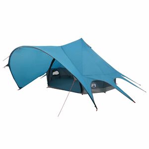 vidaXL Teepee Zelt f&uuml;r 3 Personen 3 Personen Blau und Grau