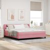 vidaXL Boxspringbett mit Matratze mit Kopfteil Rosa 180 x 200 cm Samt