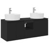 vidaXL Badezimmerschrank-Set 3 stk. Schwarz 49,5 x 44,5 x 65 cm