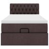 vidaXL Ottoman-Bett mit Matratze & LEDs Dunkelbraun 90x190 cm Stoff