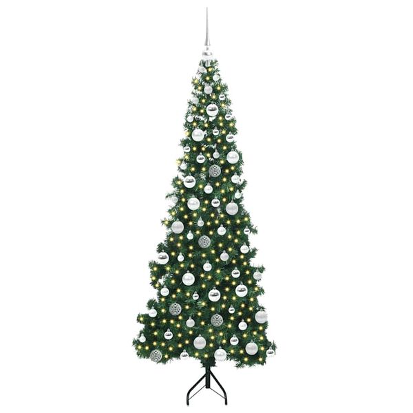 vidaXL Eckiger k&uuml;nstlicher Weihnachtsbaum Gr&uuml;n 180 cm PVC und Metall