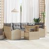 vidaXL Garten-Sofa-Set mit Kissen 7 pcs Beige und Hellgrau