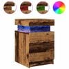 vidaXL LED-Nachttisch Altholz-Optik 35x39x55 cm Holzwerkstoff